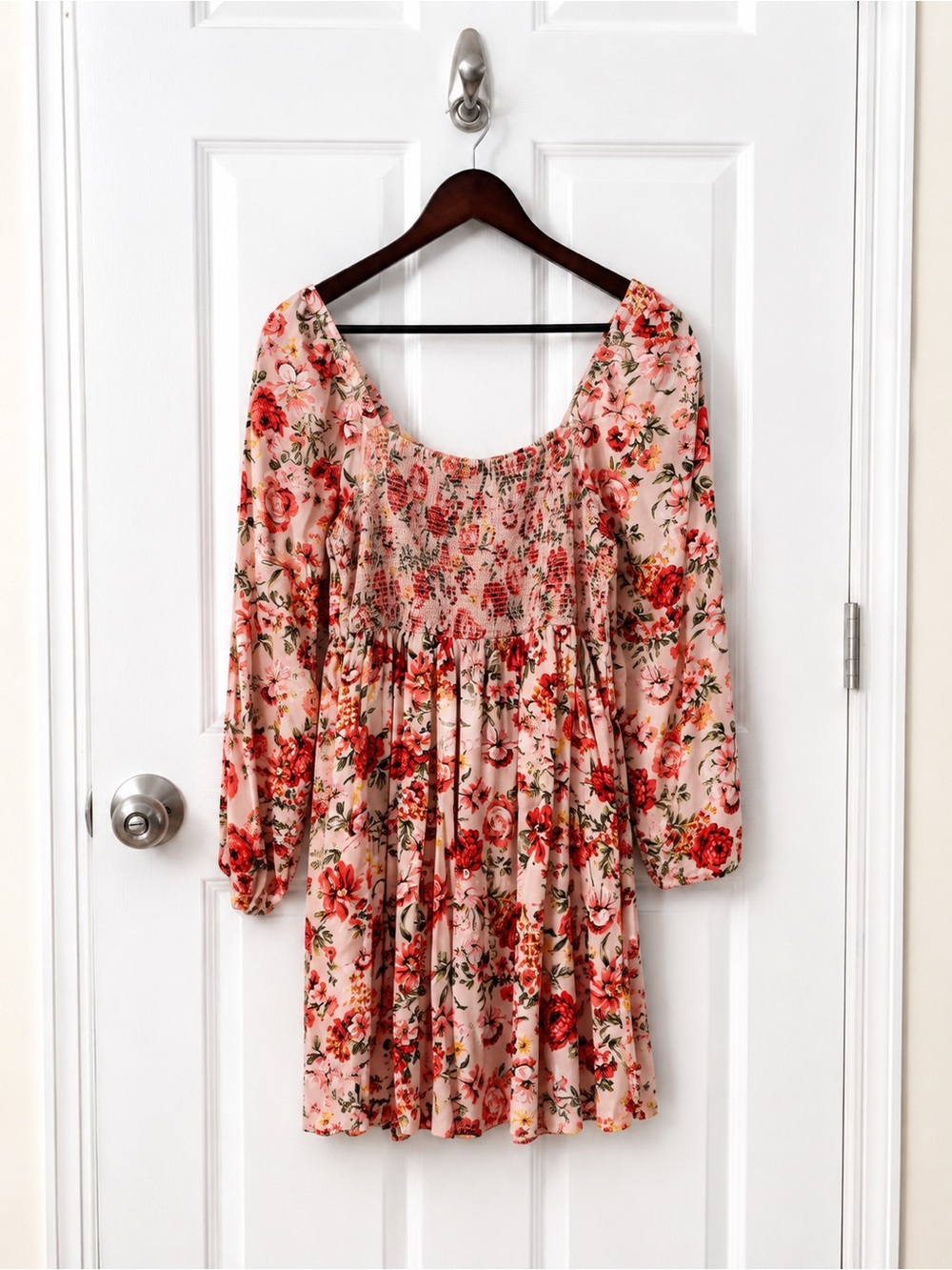 Old Navy Floral Smocked Long Sleeve Dress – Size Large